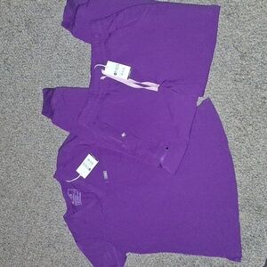 Figs Women's Purple Scrub Top and Jogger Set
